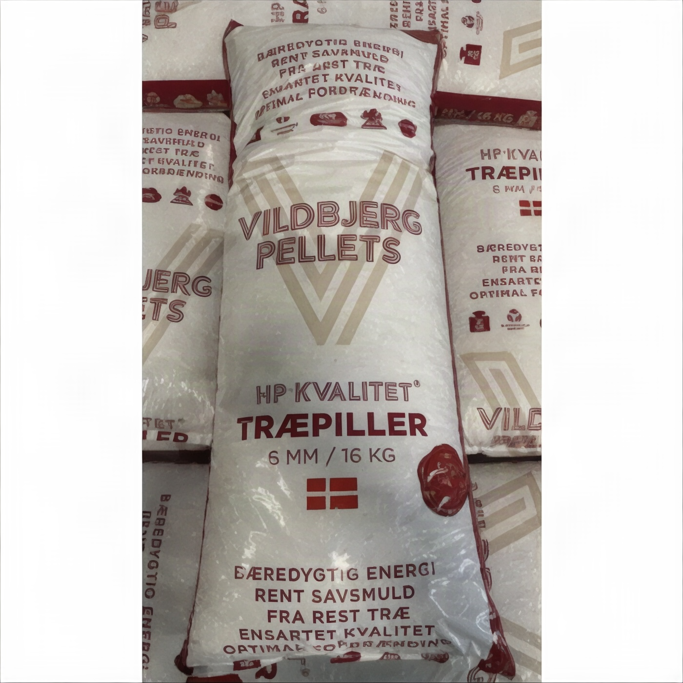 1 palle 6mm Vildbjerg HP Premium træpiller – 896 kg - Billede 2